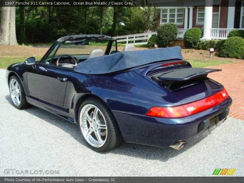 Ocean Blue Metallic / Classic Grey 1997 Porsche 911 Carrera Cabriolet