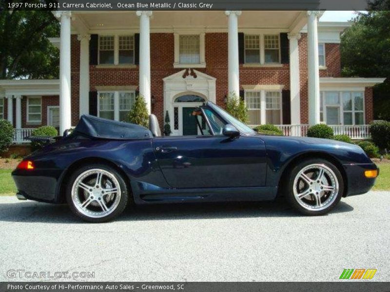 Ocean Blue Metallic / Classic Grey 1997 Porsche 911 Carrera Cabriolet
