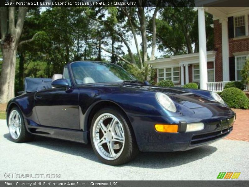 Ocean Blue Metallic / Classic Grey 1997 Porsche 911 Carrera Cabriolet
