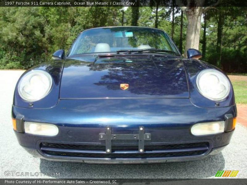Ocean Blue Metallic / Classic Grey 1997 Porsche 911 Carrera Cabriolet