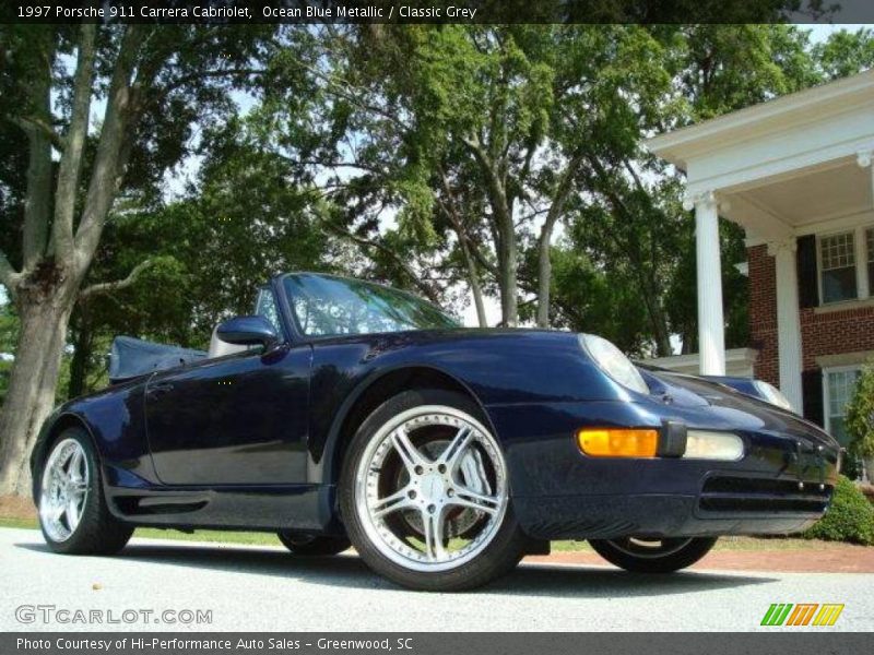 Ocean Blue Metallic / Classic Grey 1997 Porsche 911 Carrera Cabriolet
