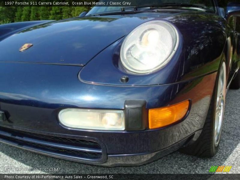 Ocean Blue Metallic / Classic Grey 1997 Porsche 911 Carrera Cabriolet