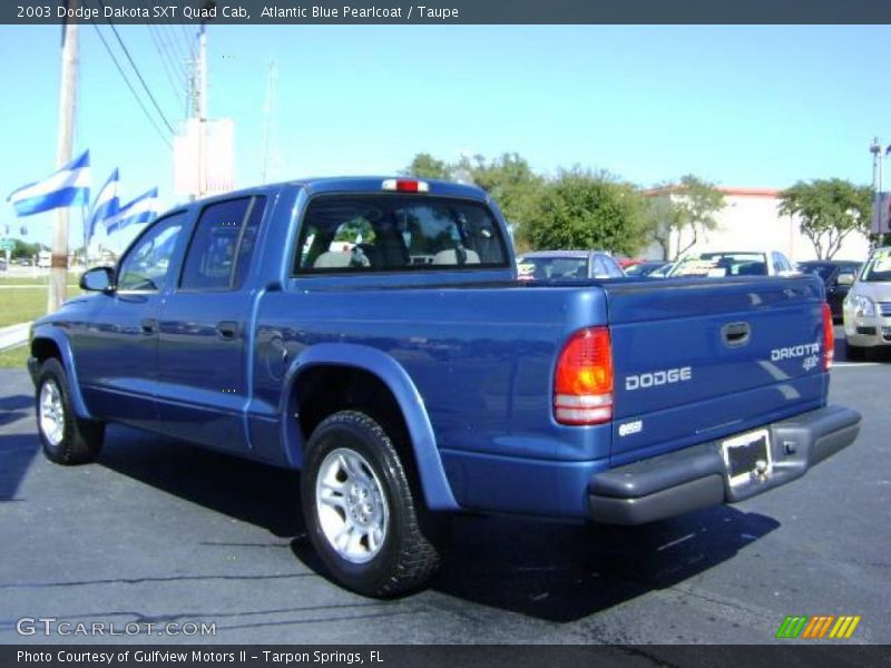 Atlantic Blue Pearlcoat / Taupe 2003 Dodge Dakota SXT Quad Cab