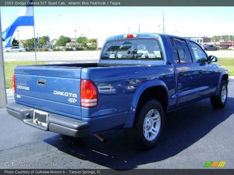 Atlantic Blue Pearlcoat / Taupe 2003 Dodge Dakota SXT Quad Cab