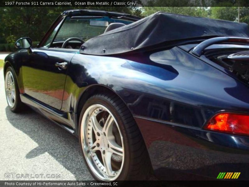 Ocean Blue Metallic / Classic Grey 1997 Porsche 911 Carrera Cabriolet