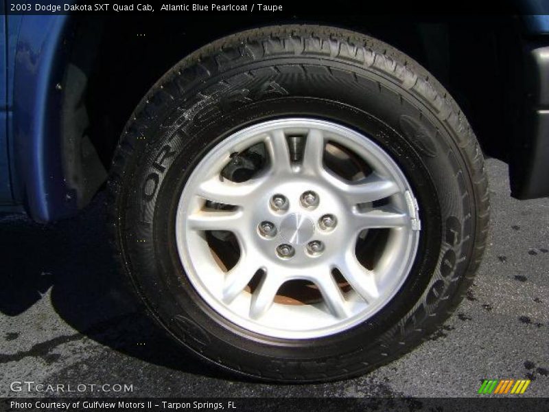 Atlantic Blue Pearlcoat / Taupe 2003 Dodge Dakota SXT Quad Cab