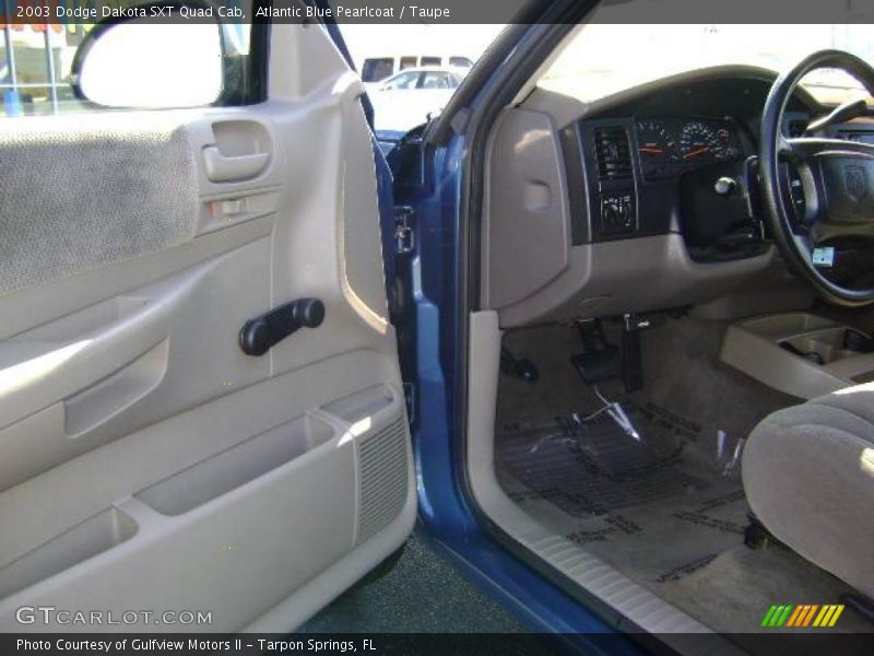 Atlantic Blue Pearlcoat / Taupe 2003 Dodge Dakota SXT Quad Cab