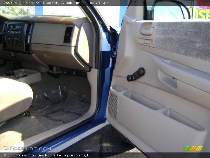 Atlantic Blue Pearlcoat / Taupe 2003 Dodge Dakota SXT Quad Cab