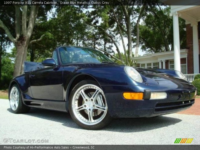 Ocean Blue Metallic / Classic Grey 1997 Porsche 911 Carrera Cabriolet