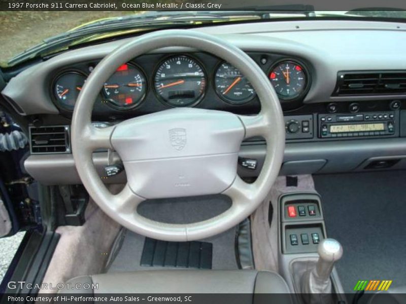 Ocean Blue Metallic / Classic Grey 1997 Porsche 911 Carrera Cabriolet