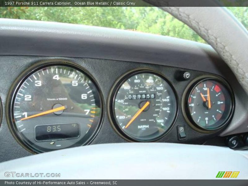 Ocean Blue Metallic / Classic Grey 1997 Porsche 911 Carrera Cabriolet