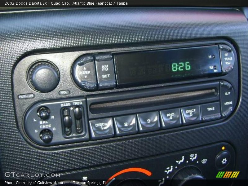 Atlantic Blue Pearlcoat / Taupe 2003 Dodge Dakota SXT Quad Cab