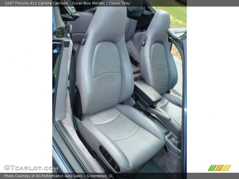 Ocean Blue Metallic / Classic Grey 1997 Porsche 911 Carrera Cabriolet