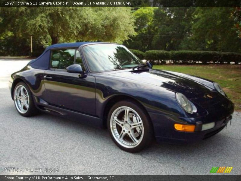 Ocean Blue Metallic / Classic Grey 1997 Porsche 911 Carrera Cabriolet