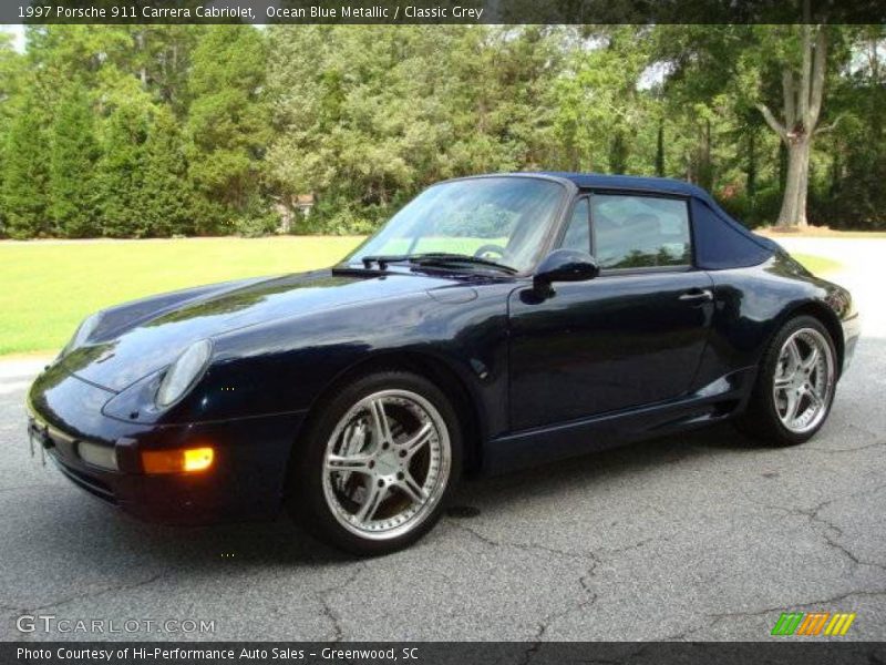 Ocean Blue Metallic / Classic Grey 1997 Porsche 911 Carrera Cabriolet