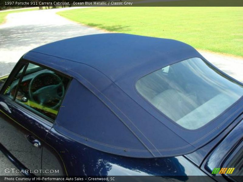 Ocean Blue Metallic / Classic Grey 1997 Porsche 911 Carrera Cabriolet