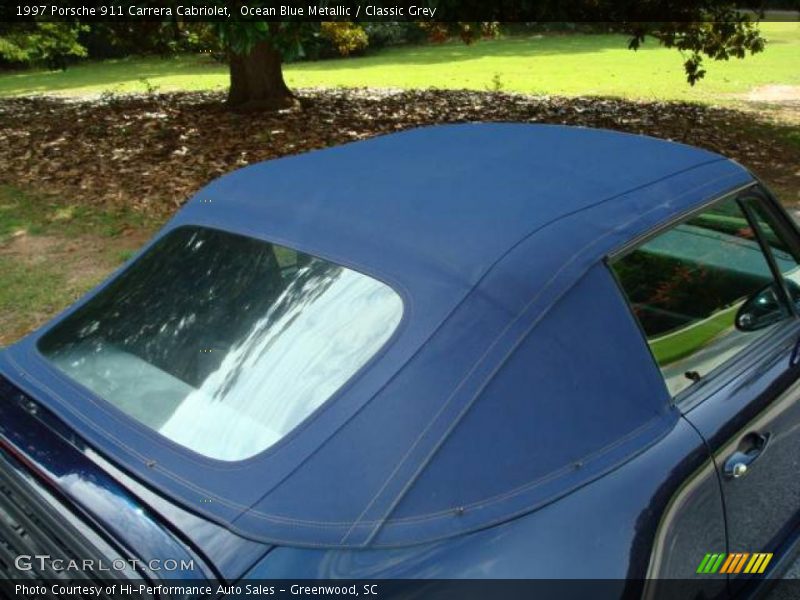 Ocean Blue Metallic / Classic Grey 1997 Porsche 911 Carrera Cabriolet