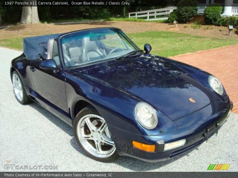 Ocean Blue Metallic / Classic Grey 1997 Porsche 911 Carrera Cabriolet