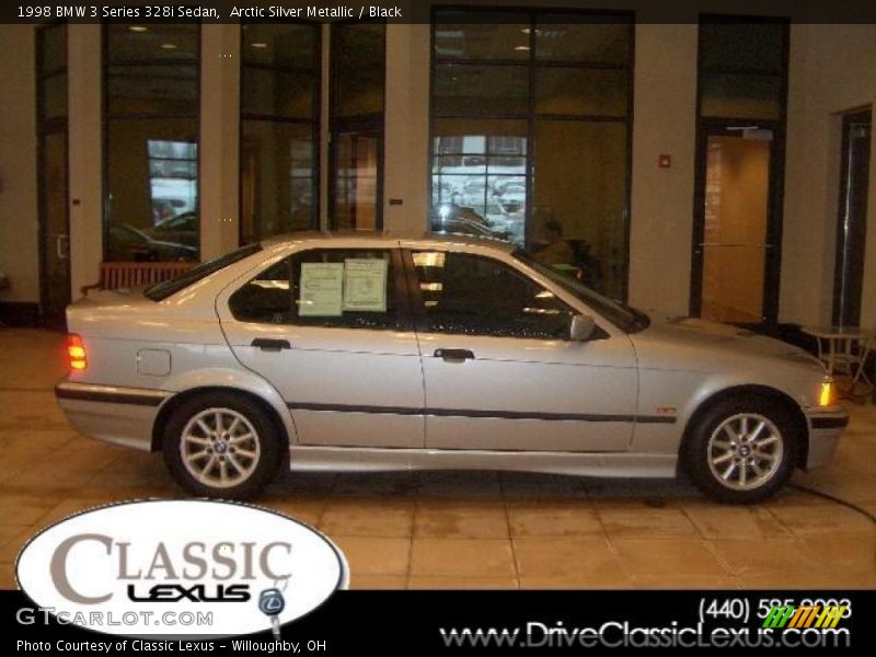 Arctic Silver Metallic / Black 1998 BMW 3 Series 328i Sedan