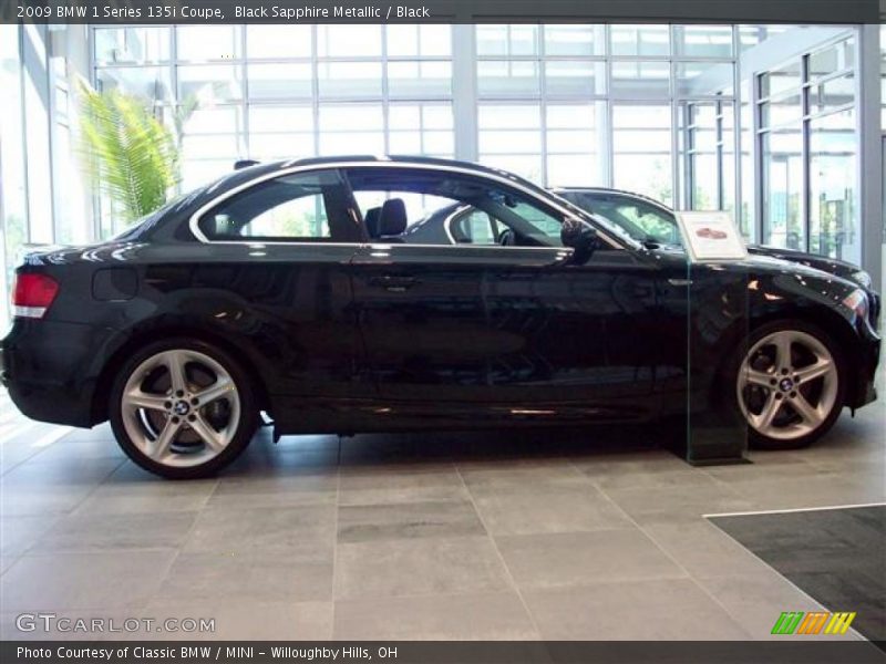 Black Sapphire Metallic / Black 2009 BMW 1 Series 135i Coupe