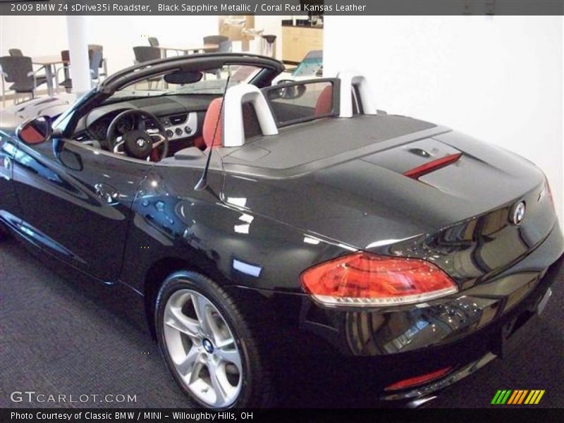 Black Sapphire Metallic / Coral Red Kansas Leather 2009 BMW Z4 sDrive35i Roadster