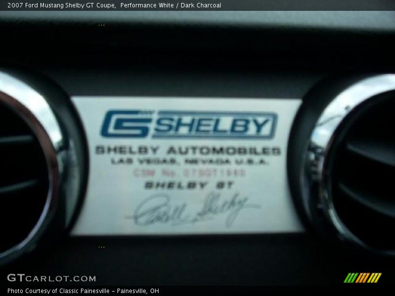 Performance White / Dark Charcoal 2007 Ford Mustang Shelby GT Coupe