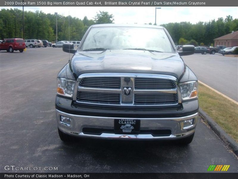 Brilliant Black Crystal Pearl / Dark Slate/Medium Graystone 2009 Dodge Ram 1500 Big Horn Edition Quad Cab 4x4
