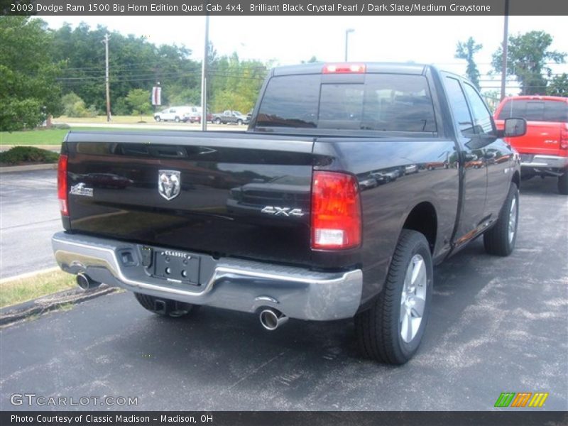 Brilliant Black Crystal Pearl / Dark Slate/Medium Graystone 2009 Dodge Ram 1500 Big Horn Edition Quad Cab 4x4