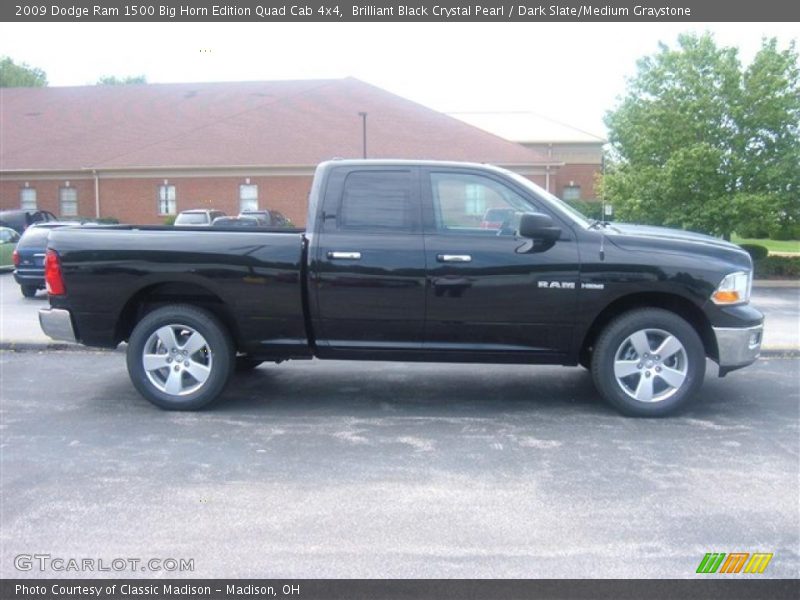 Brilliant Black Crystal Pearl / Dark Slate/Medium Graystone 2009 Dodge Ram 1500 Big Horn Edition Quad Cab 4x4