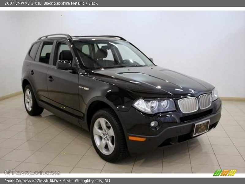 Black Sapphire Metallic / Black 2007 BMW X3 3.0si