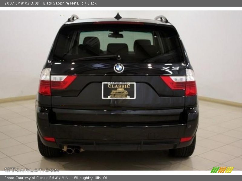 Black Sapphire Metallic / Black 2007 BMW X3 3.0si
