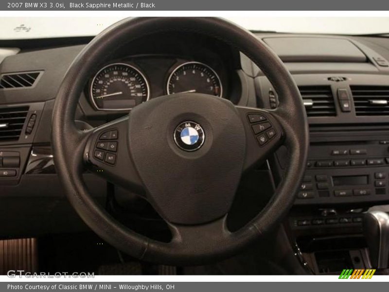 Black Sapphire Metallic / Black 2007 BMW X3 3.0si