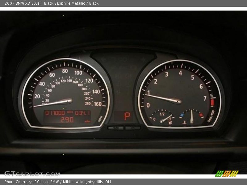 Black Sapphire Metallic / Black 2007 BMW X3 3.0si