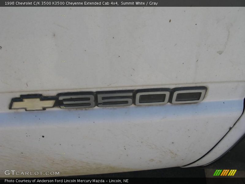 Summit White / Gray 1998 Chevrolet C/K 3500 K3500 Cheyenne Extended Cab 4x4