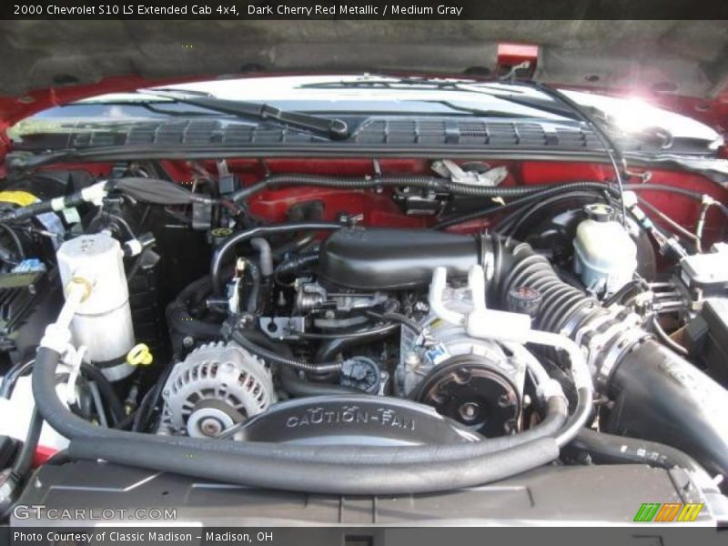 Dark Cherry Red Metallic / Medium Gray 2000 Chevrolet S10 LS Extended Cab 4x4