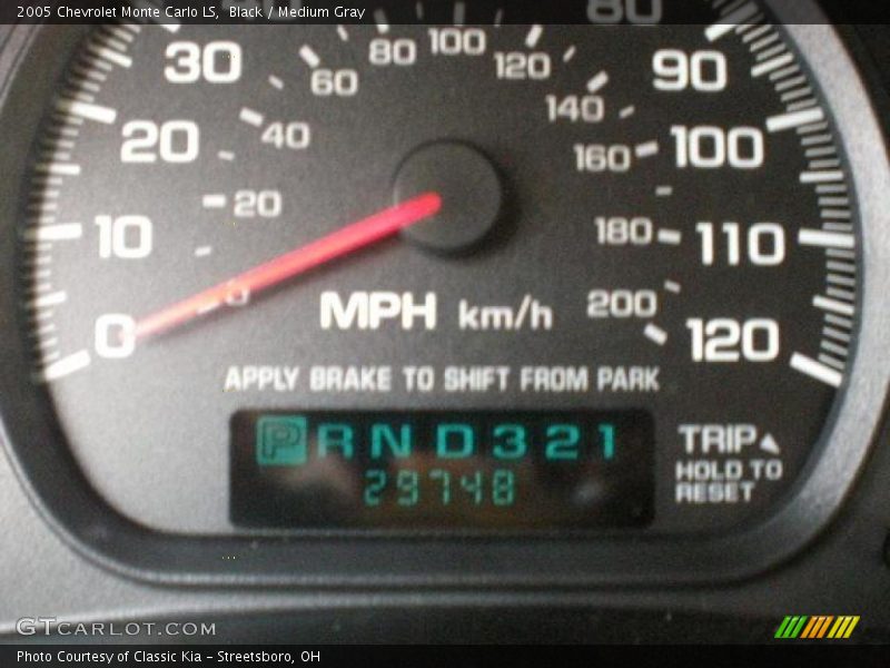 Black / Medium Gray 2005 Chevrolet Monte Carlo LS