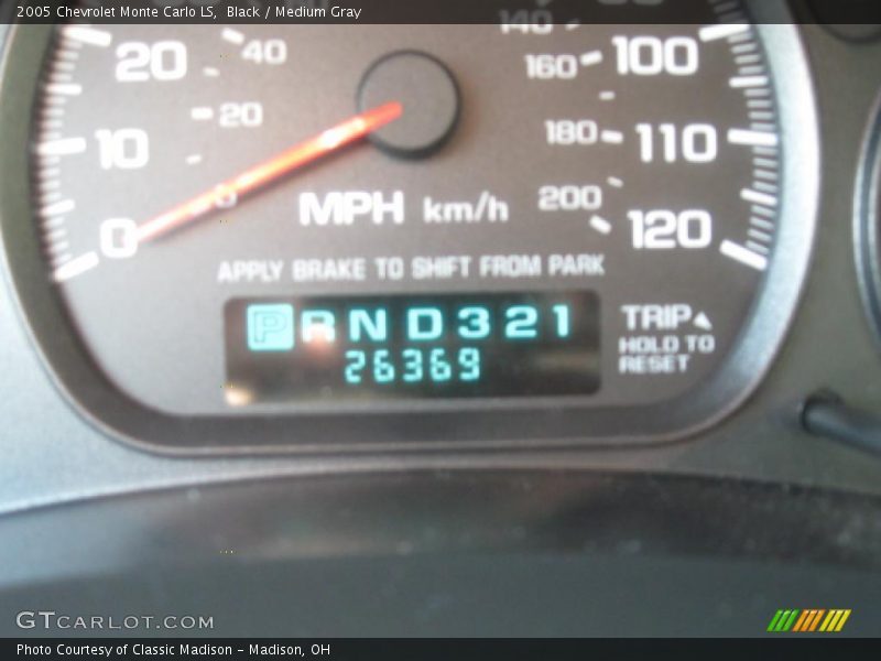 Black / Medium Gray 2005 Chevrolet Monte Carlo LS