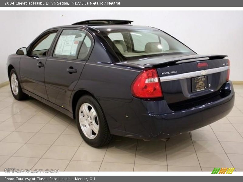Navy Blue Metallic / Neutral 2004 Chevrolet Malibu LT V6 Sedan