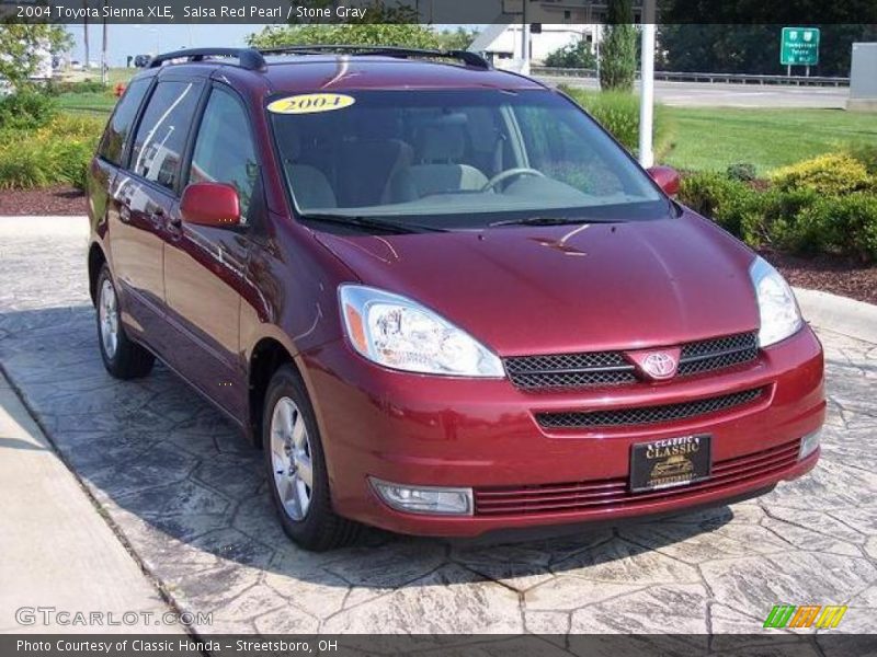 Salsa Red Pearl / Stone Gray 2004 Toyota Sienna XLE