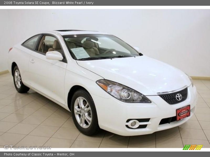 Blizzard White Pearl / Ivory 2008 Toyota Solara SE Coupe
