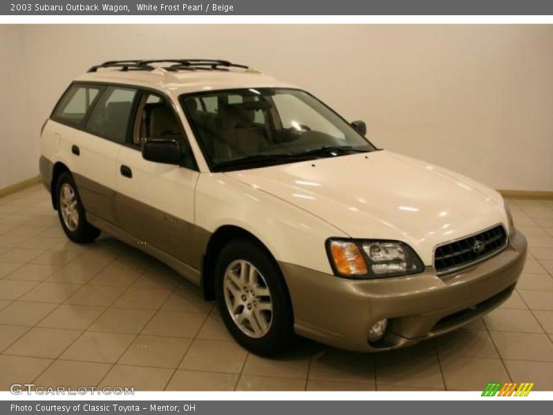 White Frost Pearl / Beige 2003 Subaru Outback Wagon