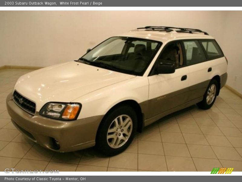 White Frost Pearl / Beige 2003 Subaru Outback Wagon