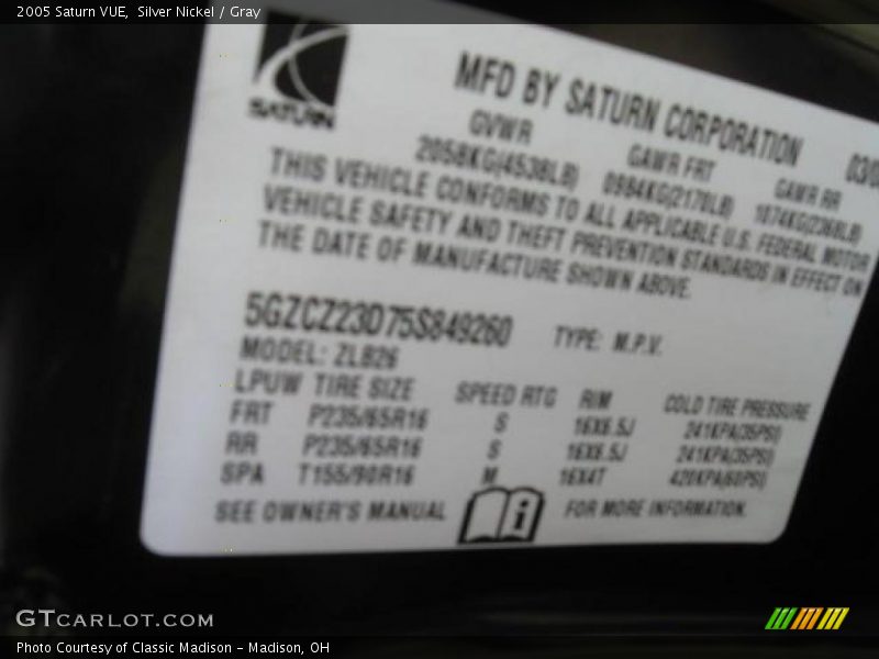 Silver Nickel / Gray 2005 Saturn VUE