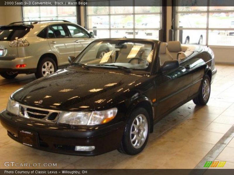 Black / Warm Beige 2000 Saab 9-3 Convertible