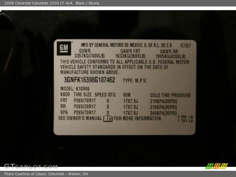Black / Ebony 2008 Chevrolet Suburban 1500 LT 4x4
