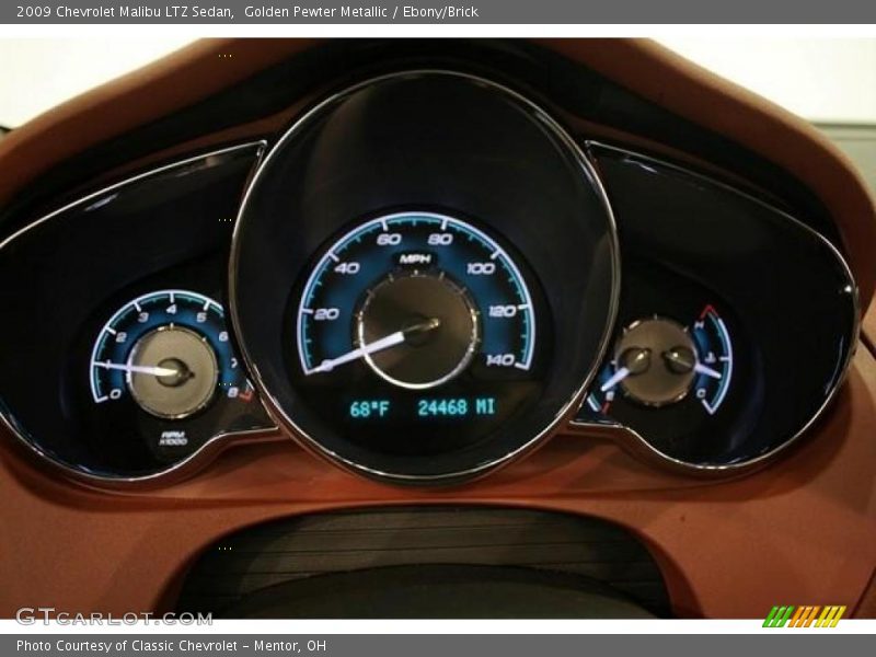 Golden Pewter Metallic / Ebony/Brick 2009 Chevrolet Malibu LTZ Sedan