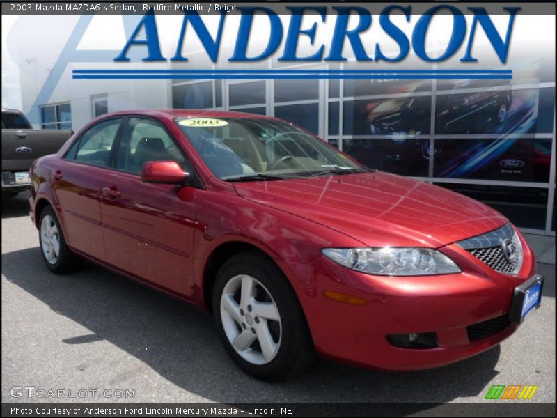 Redfire Metallic / Beige 2003 Mazda MAZDA6 s Sedan