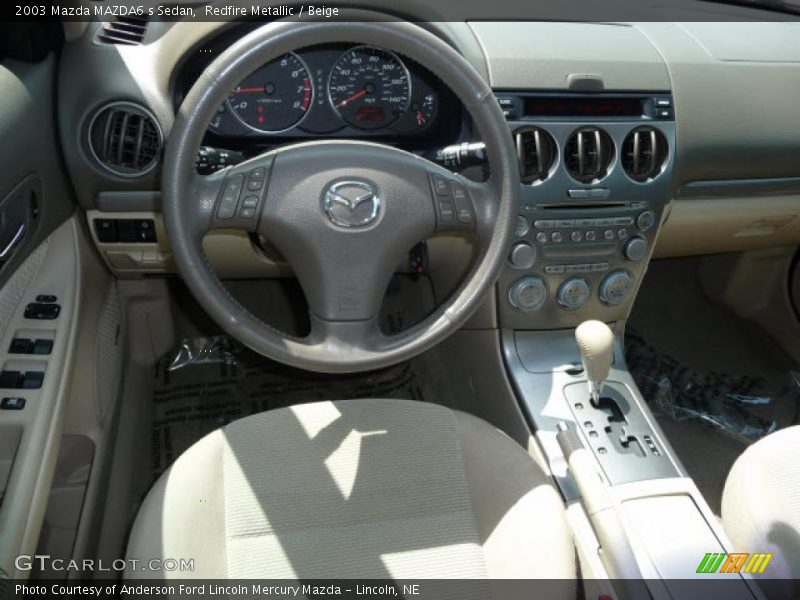 Redfire Metallic / Beige 2003 Mazda MAZDA6 s Sedan