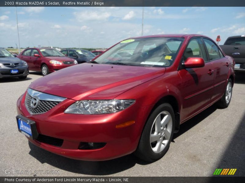 Redfire Metallic / Beige 2003 Mazda MAZDA6 s Sedan