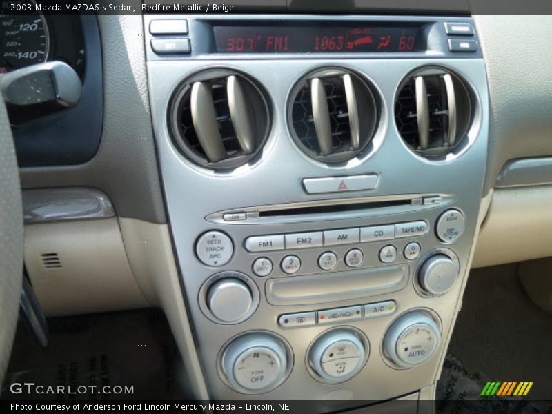 Redfire Metallic / Beige 2003 Mazda MAZDA6 s Sedan
